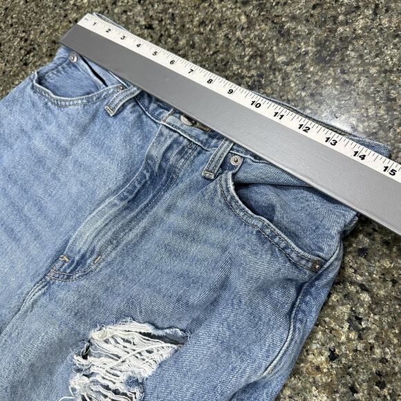 Levis 94 Baggy Jeans Women 29 Blue Distressed High Rise Relaxed Fit Denim Pants - Picture 5 of 7